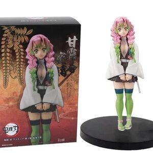 Anime Character Figure with Pink and Green Details